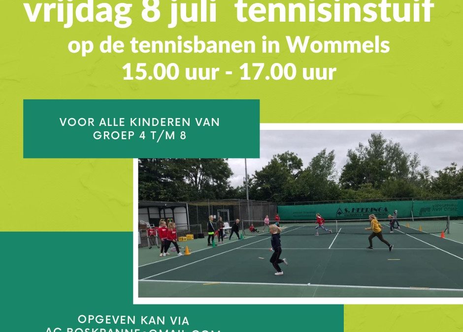 Tennisinstuif voor kinderen basisscholen Wommels en omstreken